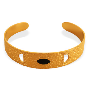 Brazalete de Moda en Acero de Titanio Chapado en Oro, Diseño en Forma de C Ajustable, Exquisito Diseño de Gota, Joyería Unisex - Product Image 5