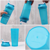 Bouteille Shaker Tumbler de Sport 600ml Blanche en Plastique Sans BPA, pour Entraînement et Protéines, avec Logo Personnalisé – Article Cadeau Promotionnel
