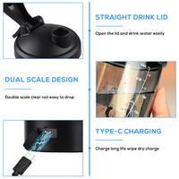 Bouteille de shaker de protéines pour la salle de sport avec logo personnalisé, 450 ml, 600 ml, mélangeur rechargeable USB C, tasse de shaker électrique pour protéines
