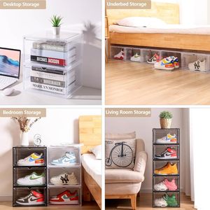 Hot New Plastic clear Shoe <b>Storage</b> Boxes Dustproof Transparent Acrylic Shoe <b>Storage</b> <b>Stackable</b> Organizer - Product Image 4