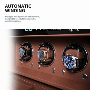 Tùy chỉnh thông minh 2 ngăn kéo da lưu trữ tủ vân tay xem Winder cho an toàn hộp được xây dựng trong mật khẩu - Product Image 5