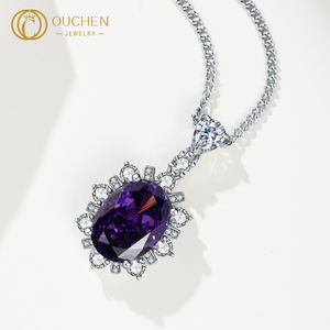 OUCHEN liontin perhiasan halus, 9k/10k/14k/18k desainer emas untuk Kalung Lab berlian tumbuh - Product Image 4