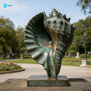 Sculptures d'art abstrait en bronze sur mesure, sculptures de coquillages en bronze pour la décoration intérieure du salon - Product Image 4
