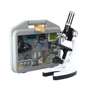 Kid Biologische Wetenschappelijke Set Student Educatief Speelgoed Microscoop Kit Met 300X 600X 1200X Vergroten Lens Beste Stem Speelgoed Voor Kid