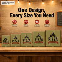 Boîte à pizza personnalisée écologique jetable en carton ondulé avec composant en pâte moulée, doublure en kraft, pelliculage mat, conception pliable, impression quadricolore