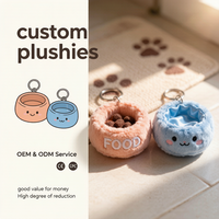 Paire de bols pour animaux de compagnie en peluche, porte-clés, ensemble d'accessoires animaux personnalisés pour présentoirs de vente au détail, approvisionnement en gros OEM