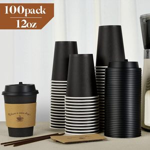 แก้วกาแฟแบบสองชั้นสั่งทำจากโรงงานขายส่ง ขนาด 8 ออนซ์ 12 ออนซ์ 16 ออนซ์ 20 ออนซ์ แก้วกระดาษแบบนำกลับบ้านพร้อมปลอกและฝาปิด - Product Image 2