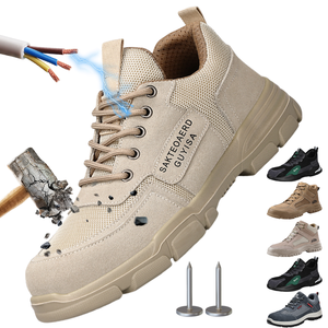 Zapatos con punta de acero de almacén, zapatos de seguridad para suelo de fábrica, botas de seguridad para obras de construcción - Product Image 1