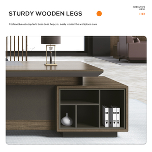 Escritorio Boss, muebles de oficina, mesa de ordenador de lujo para oficina, escritorio ejecutivo completo, escritorio moderno de madera - Product Image 4