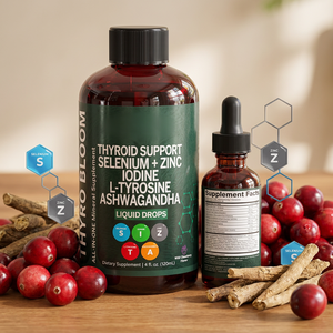 <span class=keywords><strong>Thyro</strong></span> Bloom Gouttes de soutien <span class=keywords><strong>thyro</strong></span>ïdien au sélénium, zinc, iode, L-tyrosine et Ashwagandha liquide 120ml Canneberge sauvage Marque privée - Product Image 6
