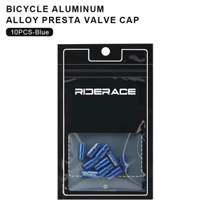 RIDERACE Bouchon de valve de pneu de vélo Aluminium CNC VTT Tube de vélo de route Couvercle de buse de gaz de pneu pour AV FV Schrader Valve Presta Anti-poussière - Product Image 2