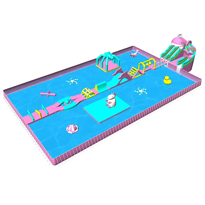 Развлекательная индивидуальная дизайнерская водная горка аквапарк полоса препятствий с бассейном надувная водная игра для взрослых и детей