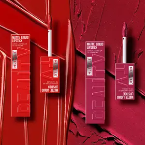 Mini ensemble de rouge à lèvres rouge nu de luxe végétalien imperméable longue durée vente en gros de velours liquide personnalisé rouge à lèvres mat marque privée