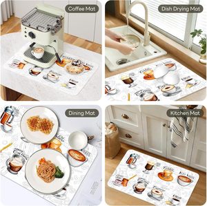 Tapis de protection pour machine à café, absorbant, pour comptoirs de cuisine, dissimule les taches, avec dos en caoutchouc, accessoires de bar - Product Image 4