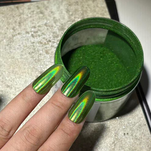 SH Super Shifting Magic Mirror Nail Art Powder 0,3g Acrílico Efecto metálico Pigmento de cromo holográfico para DIY Christmas Shining - Product Image 2