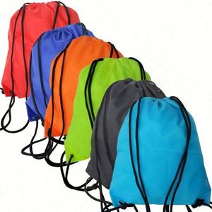 Wholesale Customized Logo Printed <b>Drawstring</b> <b>Backpack</b> Bags Waterproof Polyester Nylon for Gym Sport Promotional Use - Product Image 5