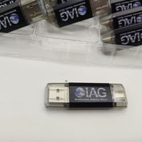 Unidad Flash USB2.0 Tipo C de 32GB/64GB (Interfaz Dual para Android/Teléfono/Tableta/Computadora/Portátil/MacBook OTG) Metálica Plateada, 1 Año de Garantía