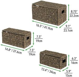 Cesto in Tessuto Oxford Nero, Scatola Portaoggetti per Alimenti, Unico Contenitore per <span class=keywords><strong>Pane</strong></span> in Poliestere, Sacchi con Coulisse, Cesto in <span class=keywords><strong>Vimini</strong></span> Durevole in Legno Massello - Product Image 5