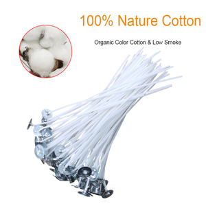 White Wax-Coated <strong>Cotton</strong> <strong>Wick</strong> Sets: 100 - Piece Packs with 1.5cm Metal Bases - Product Image 6