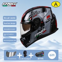 Casque de moto à double lentille RNG pour la conduite de véhicules électriques, utilisation quatre saisons, unisexe, plaqué argent, certifié 3C