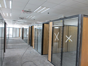 Parete Divisoria in Vetro, Separazione Ambienti, Partizione Solida Personalizzata, Parete Divisoria Rinforzata con Profilo Superiore - Product Image 4