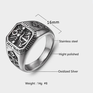 Anello di ancoraggio personalizzato in acciaio inossidabile per gli uomini gioielli nautici pirata minimalista Hiphop Punk Band a tema marino anello con sigillo - Product Image 5