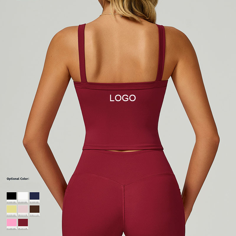 Beautiful Back Slim Fit Sports Vest Seamless Cross-Border Double Shoulder Strap Yoga Vest for Outdoor Running Fitness Wear