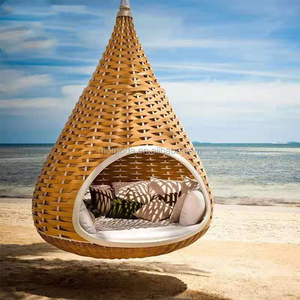 Ngoài trời sang trọng chất lượng mây wicker Vòng ngu gục với tán Bali treo nestrest đu - Product Image 2