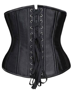 3XL blanco negro 24 huesos de acero Sexy negro gótico satén corsé Top acero deshuesado gótico cintura entrenador corsé - Product Image 2