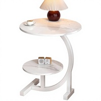 Table d'appoint ronde en fer de style médiéval, très tendance, avec rangement, petite table de chevet, table d'appoint de canapé, table basse, table de nuit pour chambre à coucher
