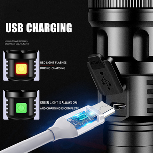 Đèn pin chiến thuật <span class=keywords><strong>Led</strong></span> mạnh mẽ USB có thể sạc lại Đèn pin siêu sáng không thấm nước Đèn siêu sáng Đèn lồng cắm trại Đèn pin - Product Image 5