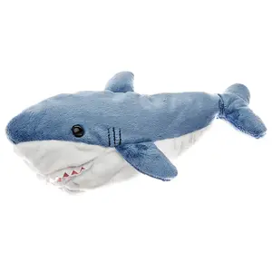 C1711 3D毛绒动物造型小男孩鲨鱼铅笔袋儿童笔筒鲨鱼毛绒铅笔袋