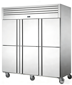 Réfrigérateur commercial à six portes avec refroidissement par air et commande numérique, étagères réglables, économe en énergie. LB800-AF6 Grande capacité - Product Image 1