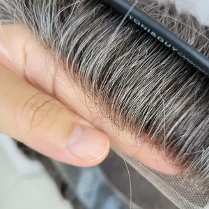 P2-3-8 Hollywood MONO üst ve silikon mikrocilt erkek peruk erkek saç protezi peruk erkekler 100% doğal insan saçı peruk sistemleri