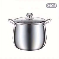 Grande marmite en acier inoxydable, pot à soupe et à ragoût polyvalent, compatible avec les cuisinières à gaz, à induction, électriques et en céramique pour la cuisine à domicile