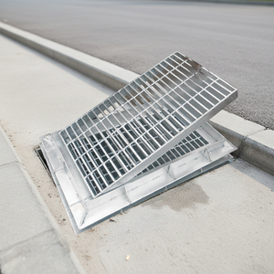 Grille de drainage en acier galvanisé haute résistance pour trottoir extérieur, couvercle de caniveau anti-tempête, grille de <span class=keywords><strong>pont</strong></span> en acier. - Product Image 1