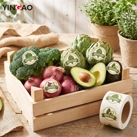Étiquettes personnalisées pour légumes, autocollants pour l'emballage des légumes en magasin, adhésifs imperméables, étiquettes yingao, impression d'autocollants en rouleau personnalisés