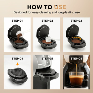 Convertisseur de support de poudre de café compatible, en PP de qualité alimentaire et en acier inoxydable, pour les pièces de machine à café Dufussoo - Product Image 2