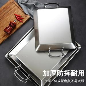 Stainless Steel Seafood Hot Pot Plate Golden Square Non Stick Pan For Korean Style Cooking With Handles - Product Image 2