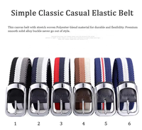 Ceinture Élastique Confortable Unisexe en Tricot Multicolore Tressé et Rayé pour Hommes, Idéale pour Jeans et Golf