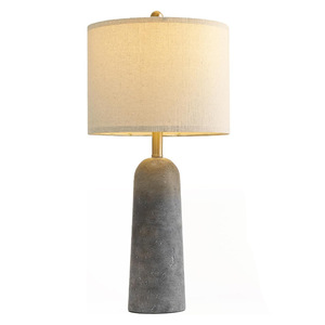 Stone <b>Table</b> <b>Lamp</b> Beige Shade E27 <b>Base</b> Scandinavian Design LED Light Source Switch Control - Product Image 5