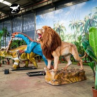 Modèle d'animal animatronique lion réaliste sur mesure, fabriqué à la main par Source Factory, pour les zones scéniques et les jardins botaniques