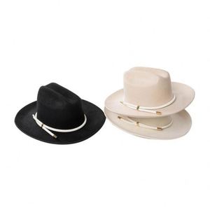 Wholesale Vintage Femme Unisex Women Cowboy Felt Hat Wholesale Wide Brim 100% Wool Felt Fedora Hats - Product Image 6