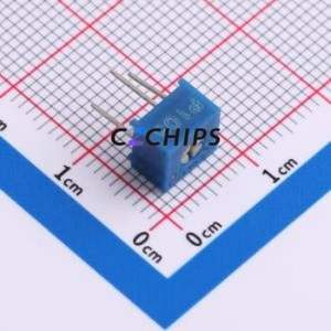 Résistance/potentiomètre réglable 3362P-1-105LF, composant traversant (THT)-3P, 7x6,8 mm, résistance 1 mOhm, 10 %, 500 mW, 250 ppm/ ℃ - Product Image 1