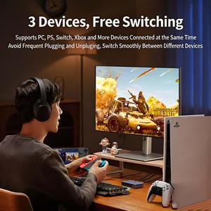 UGREEN CM624 สวิตช์ HDMI 2.1 3 เข้า 1 ออก 8K 60Hz 48Gbps VRR ALLM QMS รีโมท IR ควบคุมด้วยปุ่ม สวิตช์ HDMI - Product Image 2