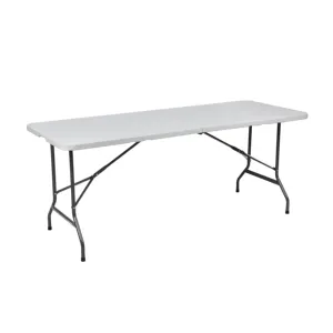 244*76*74Cm Lange Tafel Vouwen In Midden, 8 Mensen Eettafel, party Gebruikt Decoratieve Tafel Met Cover