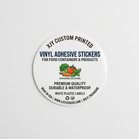Stiker Vinyl Perekat Cetak Kustom XJY untuk Wadah dan Produk Makanan, Label Plastik Putih untuk Kemasan