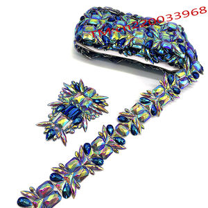 Applique in Cristallo <span class=keywords><strong>con</strong></span> Strass in Resina AB Viola Personalizzata per Costumi da Carnevale, Bikini e Artigianato - Product Image 1