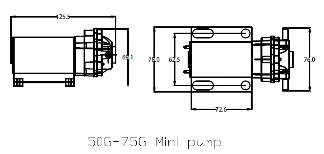 Hikins fabrika OEM 75GPD küçük boyutlu 24V DC RO diyafram takviye pompası için su arıtıcısı