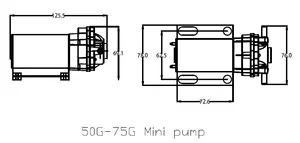 हाकिन्स फैक्ट्री ओईएम 75जीपीडी जल शोधक के लिए छोटे आकार का 24वी डीसी आरओ डायाफ्राम बूस्टर पंप